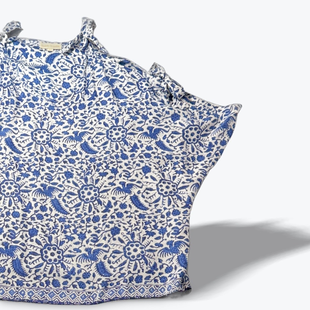 Natalie Martin Hand Painted Batik Draped Cover Up Mini Dress Cold Shoulder OS - Picture 5 of 9